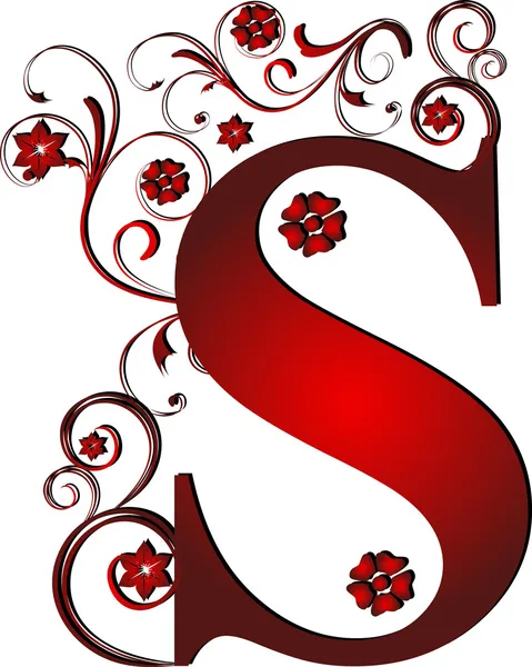 Capital letter S red — Stock Vector