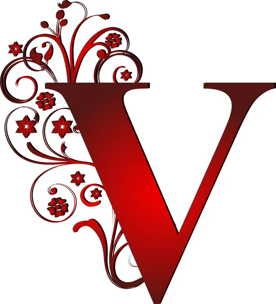 Заглавная буква V красный — стоковый вектор