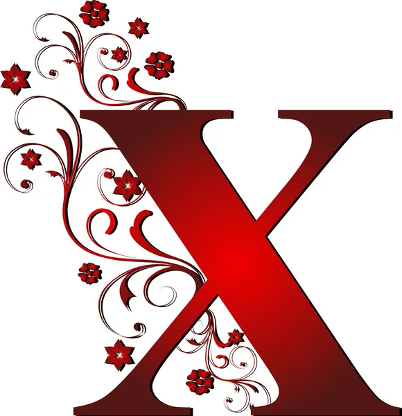 Letra maiúscula X vermelho — Vetor de Stock