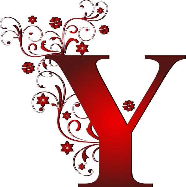 Велика літера Y червона — стоковий вектор