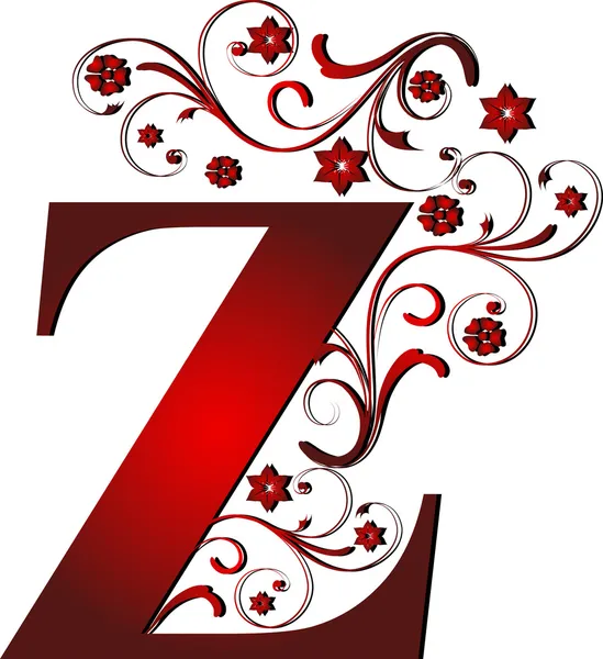Lettre majuscule Z rouge — Image vectorielle