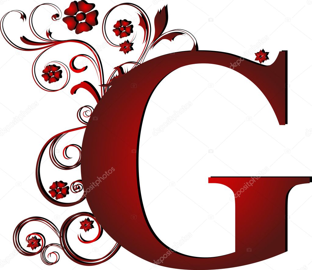 Capital letter G red — Stock Vector
