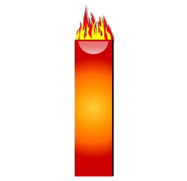 Letter I on Fire clipart