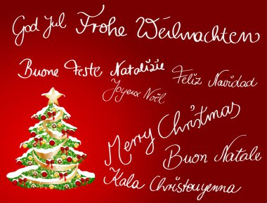 Multilingual Christmascard clipart