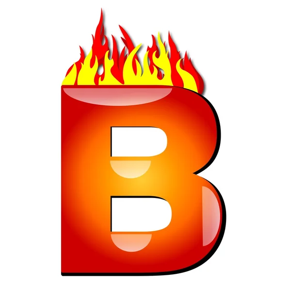 字母 b 在火上 — Stock fotografie