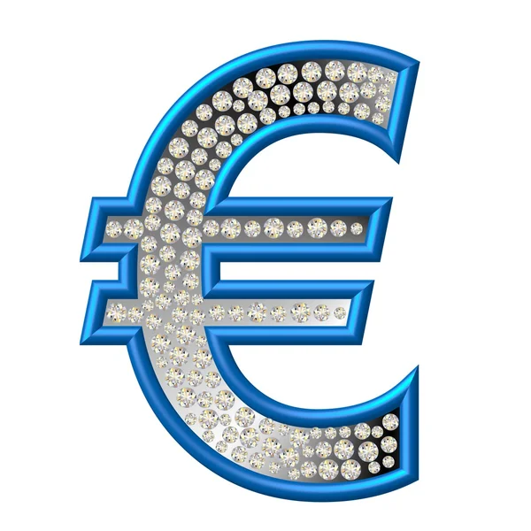钻石符号欧元 — 图库照片