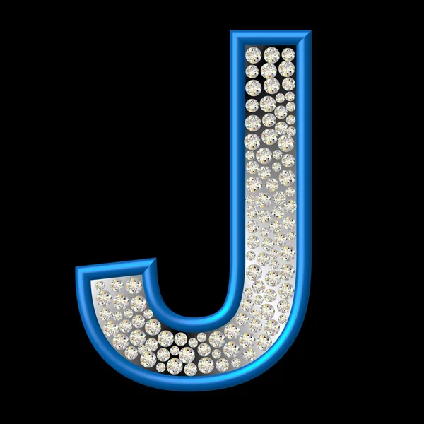 Diamant teken j — Stockfoto