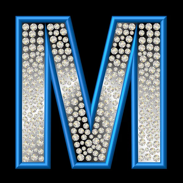 Алмазный символ М — стоковое фото