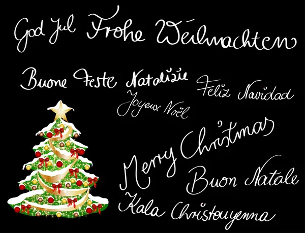 Multilingual Christmascard — Stock Photo, Image