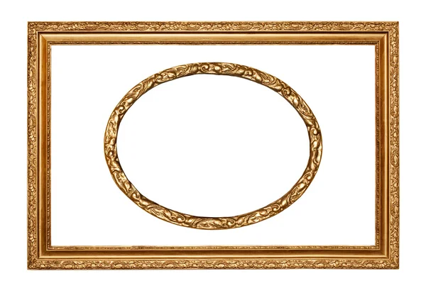 Дві золоті рамки з відсічним контуром — стокове фото
