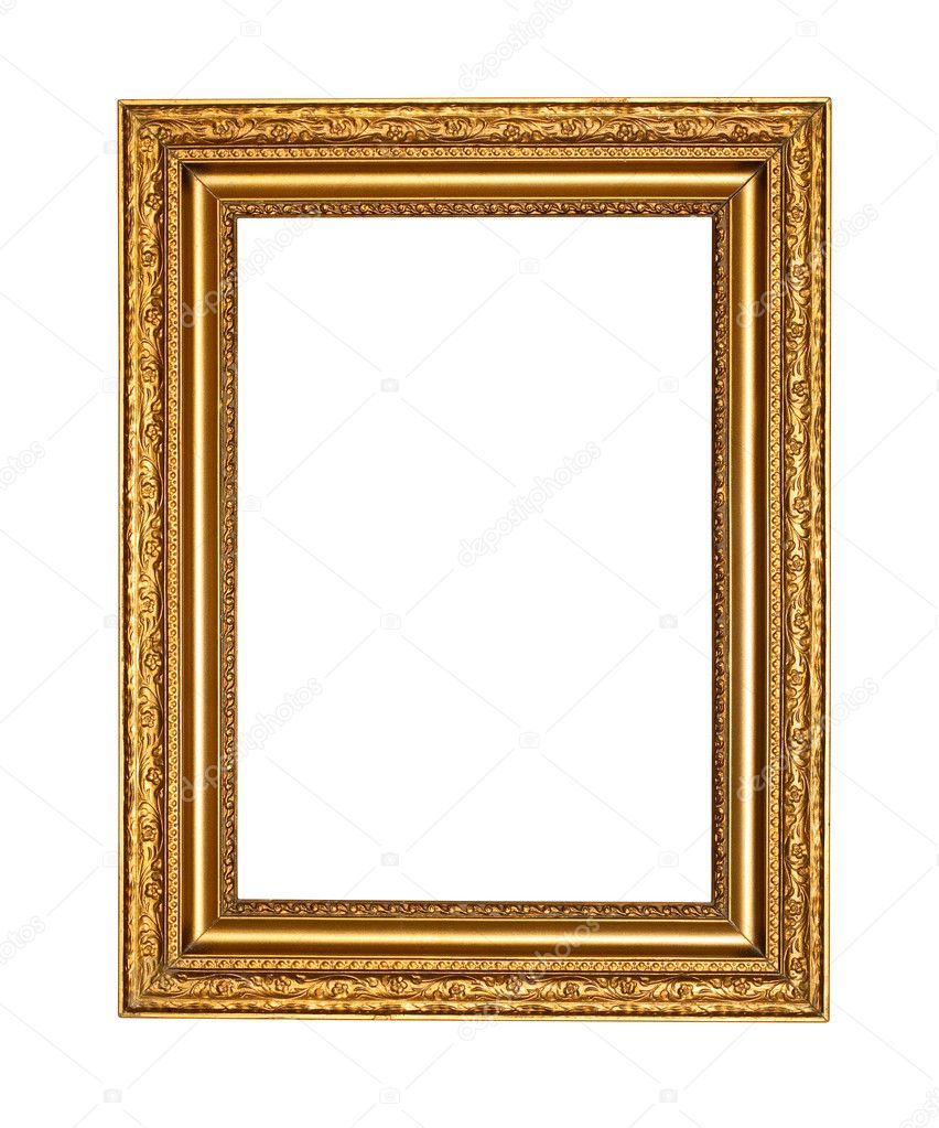 Old golden frame with clipping path