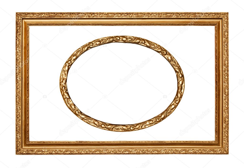 Two golden frames with clipping path