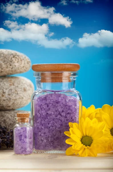 Wellness Mineralien - Lavendel Badesalz — Stockfoto