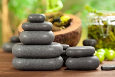 Hot massage stones clipart