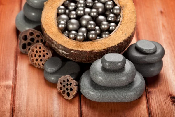 Black spa stones — Stock Photo, Image
