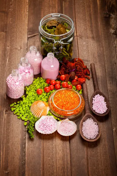 아로마 테라피-목욕 소금, 껍질 — 스톡 사진