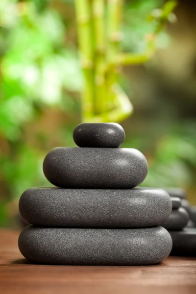 Black massage stones Stock Picture