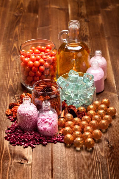 Trattamento termale - sale e olio per aromaterapia — Foto Stock