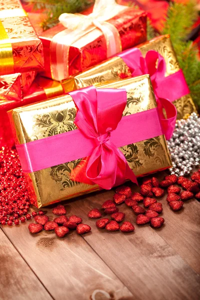 Gifts - christmas decoration — Stock Photo, Image