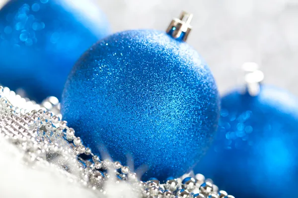 Χριστούγεννα - μπλε μπάλες — Φωτογραφία Αρχείου
