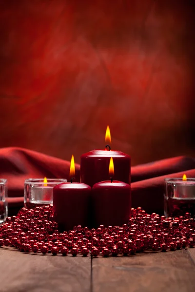 圣诞背景-蜡烛 — 图库照片