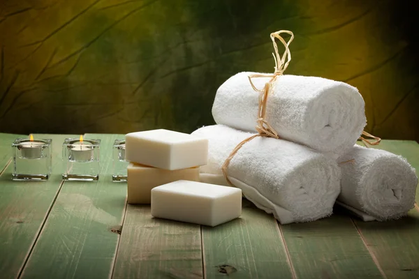 毛巾和香皂 — 图库照片