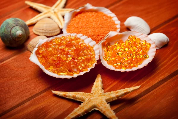 Starfish and bath salt — Stock Photo, Image