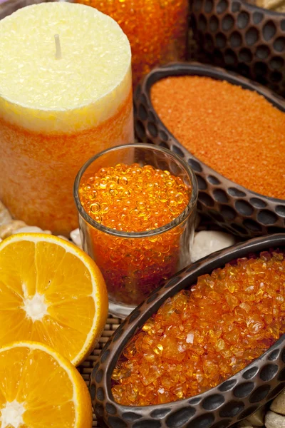 Aromatherapy - Orange bath salt — Stock Photo, Image