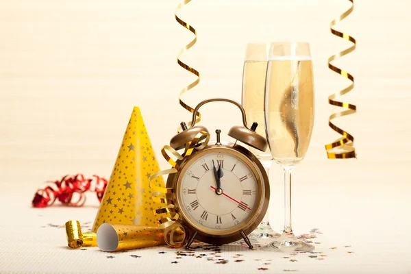 Feliz ano novo - decoração do partido — Fotografia de Stock