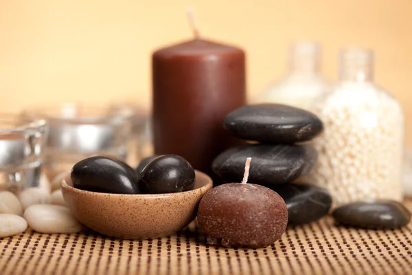 Spa - stones and candles — Stock Photo, Image