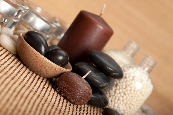 Spa - stones and candles — Stock Photo, Image