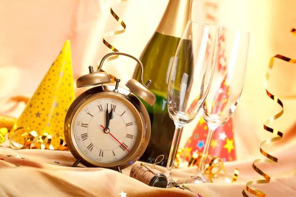 Frohes neues Jahr - Party-Dekoration lizenzfreie Stockfotos