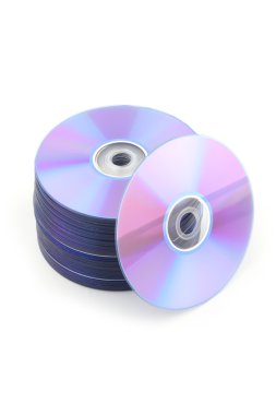 Compact disks or dvd isolated on white clipart