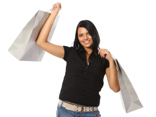 Yyoung woman with shopping bags — Stock Photo, Image