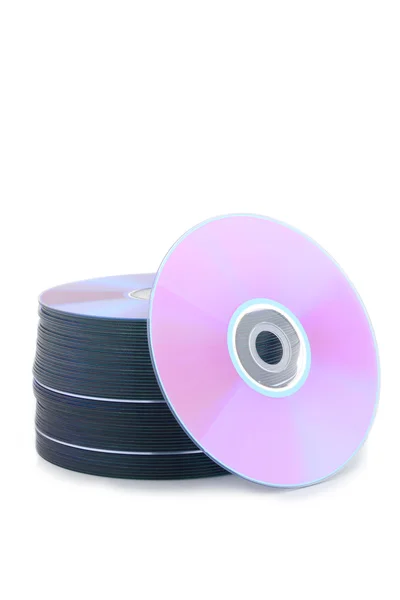 Discos compactos ou dvd isolados sobre branco — Fotografia de Stock