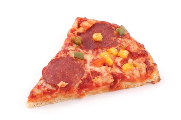 Beyaz zemin üzerinde pizza — Stok fotoğraf