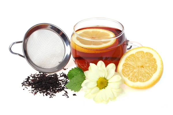 Tea cup and lemon — Stock Photo, Image