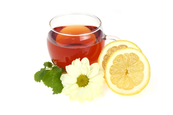 Šálek čaje a citronem — Stock fotografie