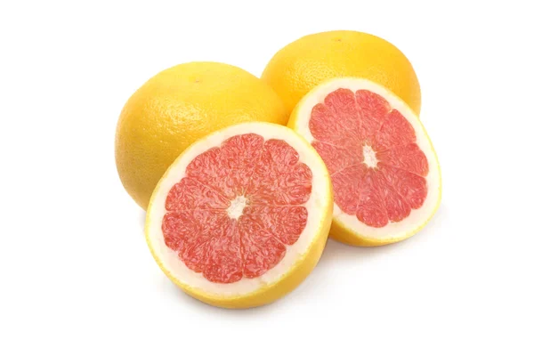 Pink grapefruit on white background — Stock Photo, Image