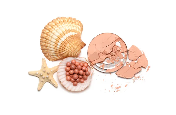 Make up powder and shells — Stock Photo, Image