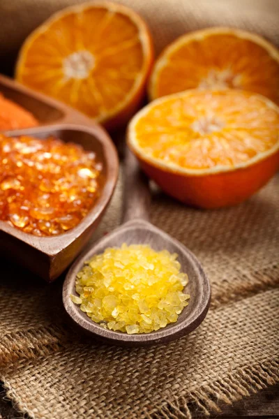 Orange bath salt — Stock Photo, Image