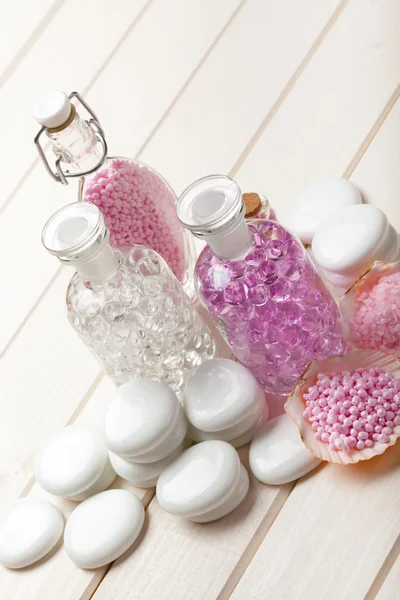 Roze spa - aromatherapie mineralen — Stockfoto