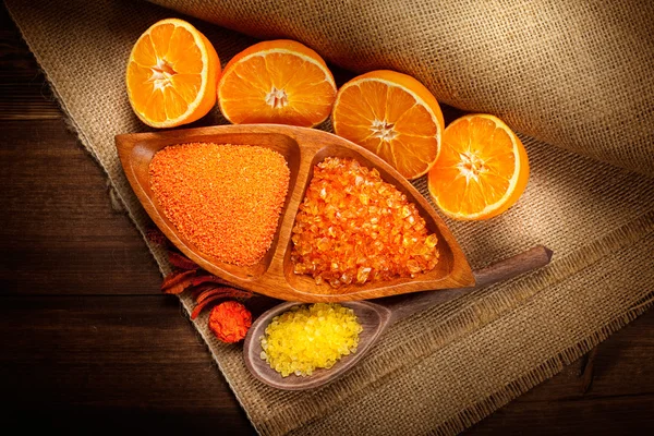 Spa csendélet - narancssárga aromaterápia — Stock Fotó