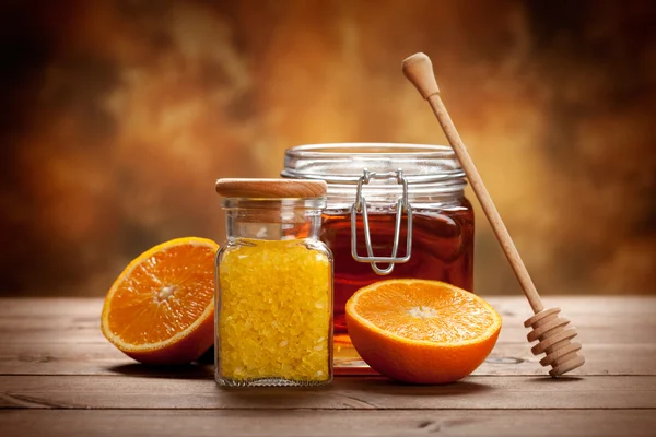 Narancssárga spa - friss Aromaterápia ásványi anyagok — Stock Fotó