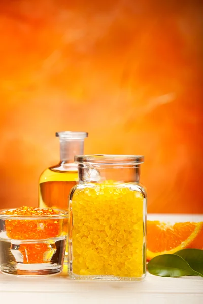 Oranžový koupelová sůl — Stock fotografie