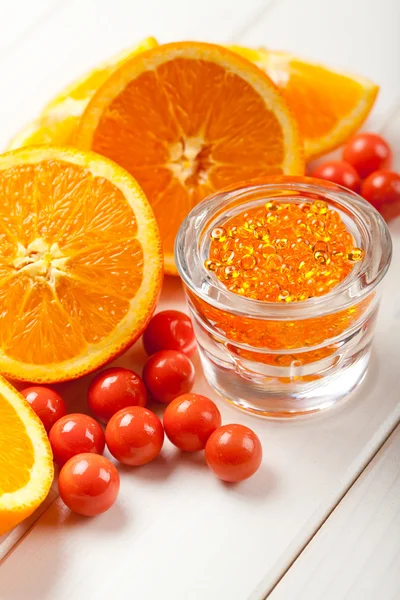 Sól do kąpieli spa - pomarańczowy owoc — Zdjęcie stockowe
