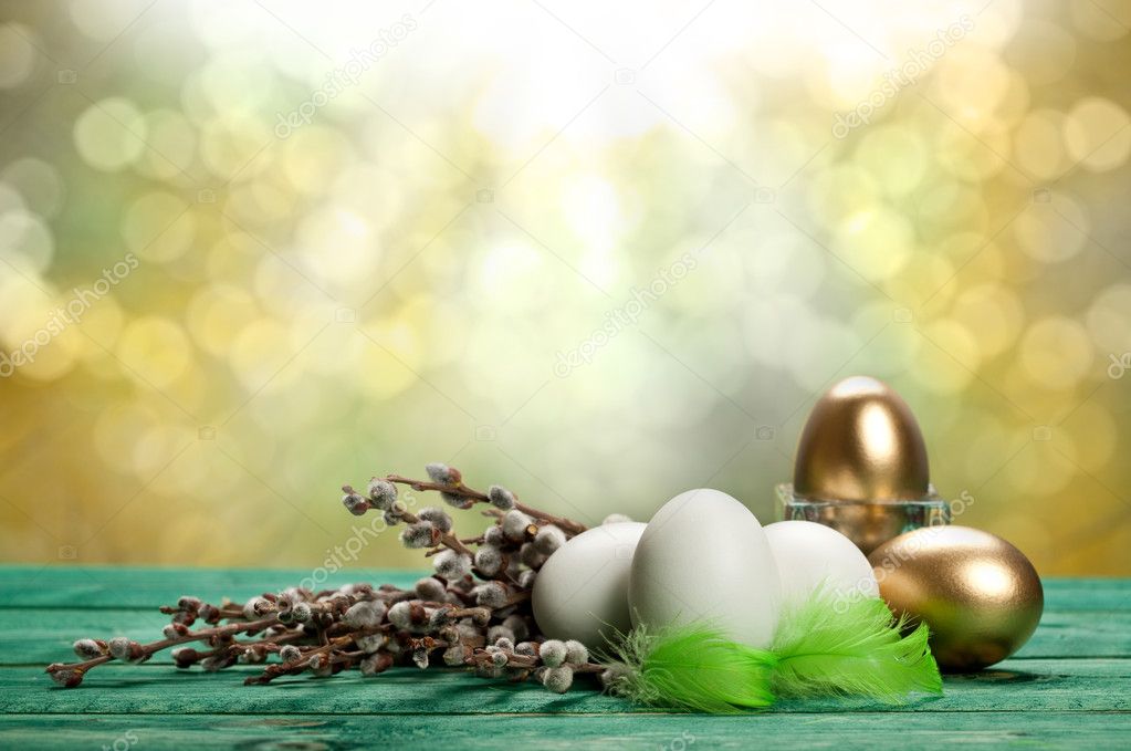 White and golden eggs