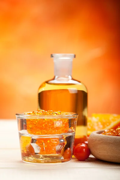 Essenciais de spa - aromaterapia laranja — Fotografia de Stock