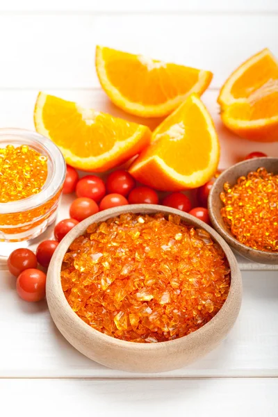 Pomarańczowy spa - owoce i minerały — Zdjęcie stockowe