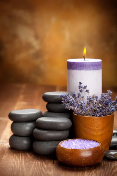 Wellness-Steine - Lavendelaromatherapie — Stockfoto